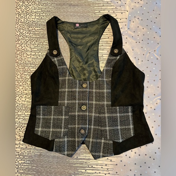 Kancy Kole Plaid Vest L - Picture 1 of 10